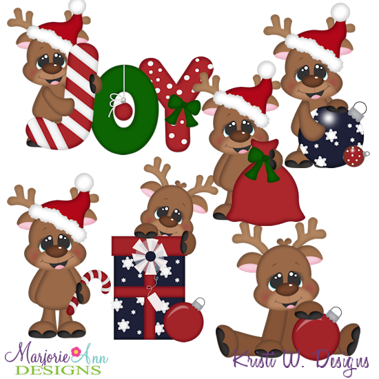 Christmas Joy Reindeer SVG Cutting Files + Clipart - Click Image to Close
